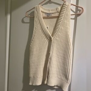 Madewell Cream Knit Women's Sweater Vest NEW WITH TAGS